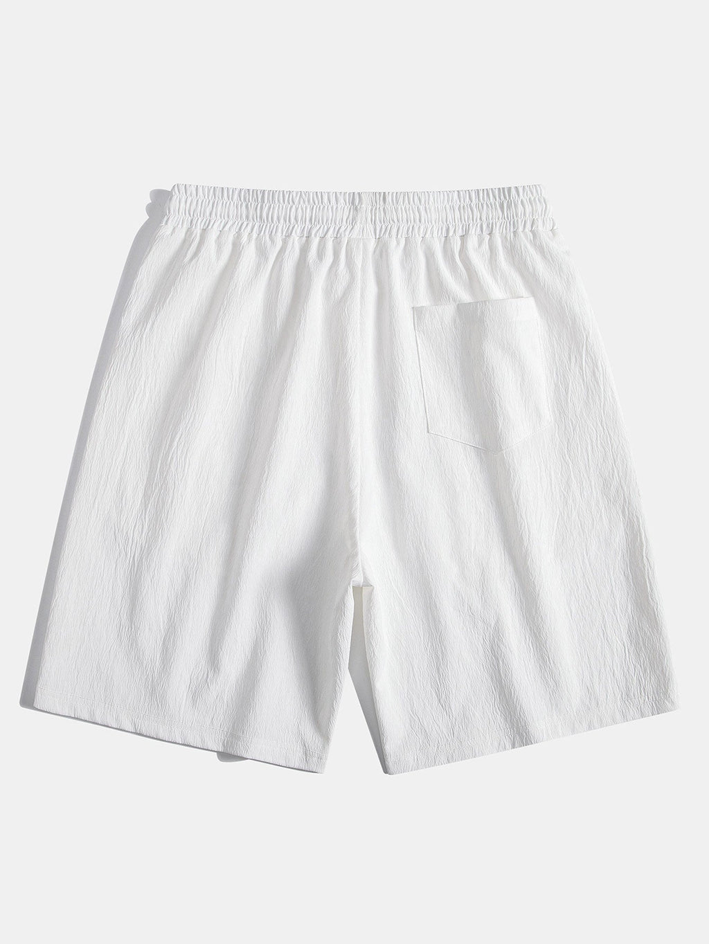 Linen Rayon Blend Button Up Shirt & Crinkled Textured Drawstring Shorts