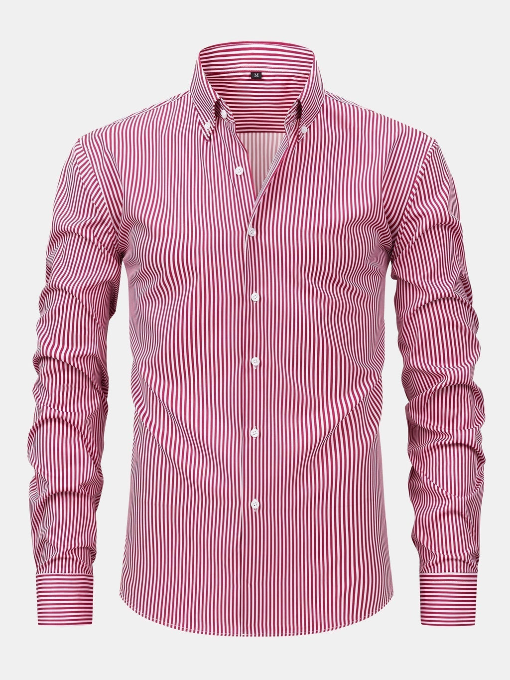 Long Sleeve Stripe Button Up Shirt & Slim Fit Tapered Trousers