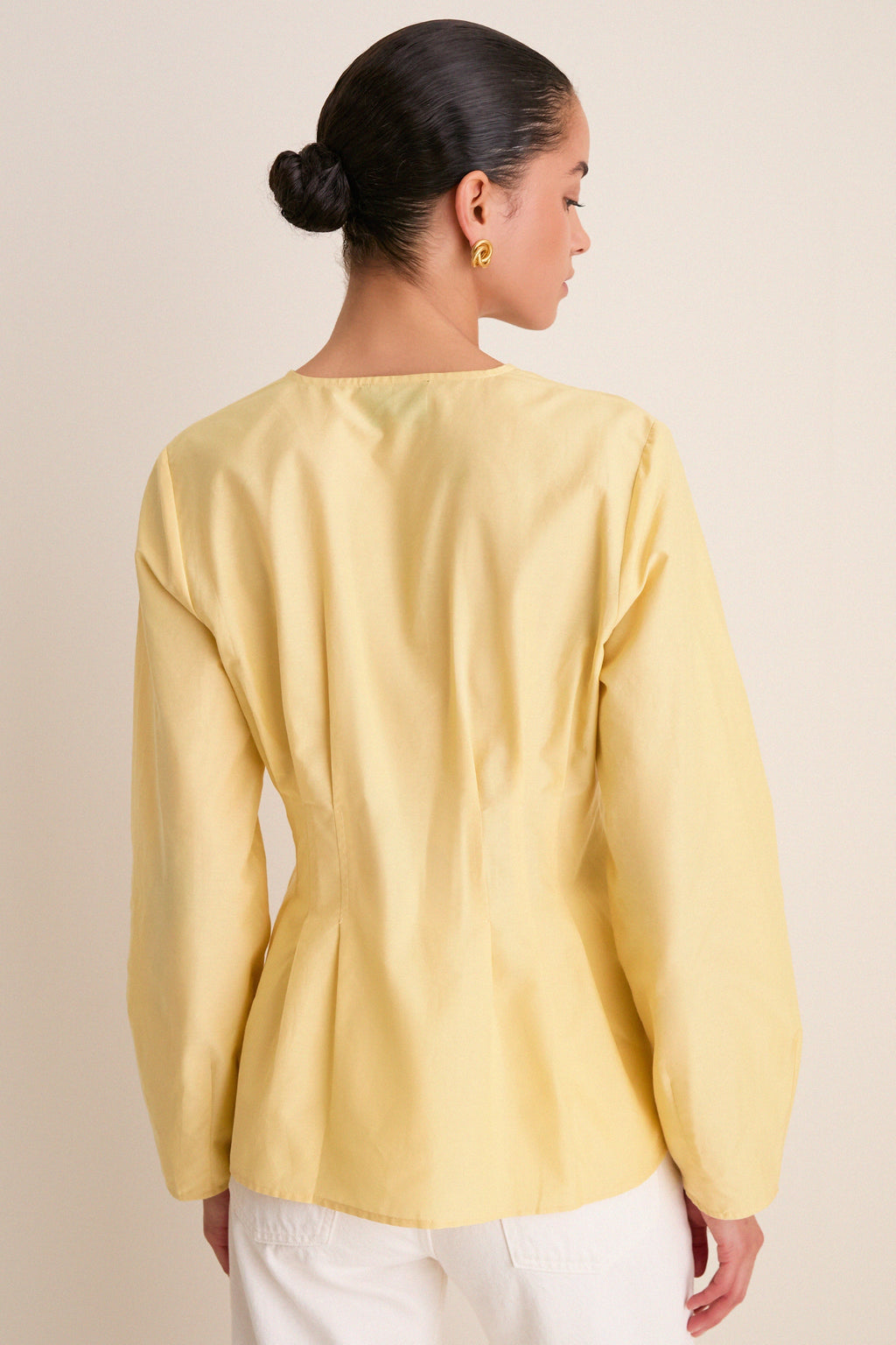 Butter Yellow Cotton Silk Arden Top