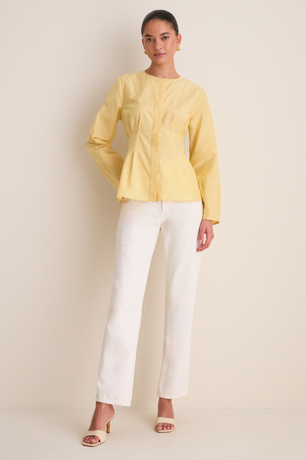 Butter Yellow Cotton Silk Arden Top