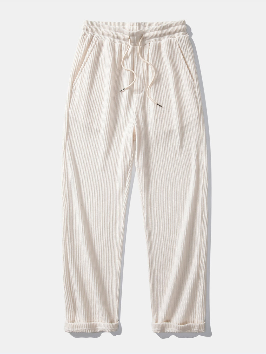 Long Sleeved Knitted Waffle Polo Shirt & Drawstring Knitted Waffle Pants