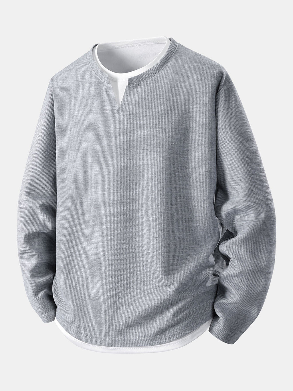 Relax Fit Long Sleeve 2 In 1 Waffle T-Shirt & Relax Fit Straight Leg Jersey Cargo Pants