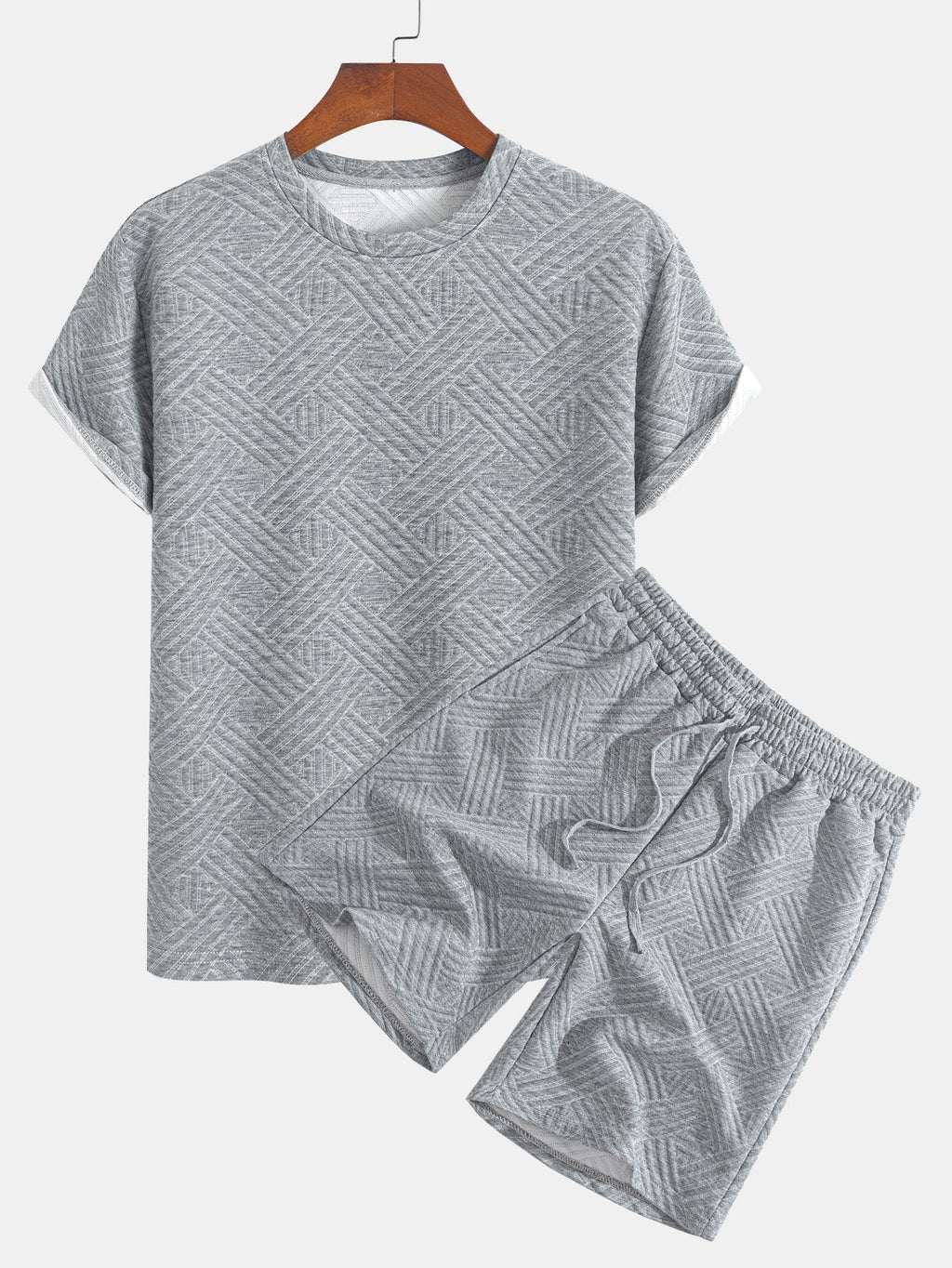 Striped Jacquard T-Shirt & Shorts Set