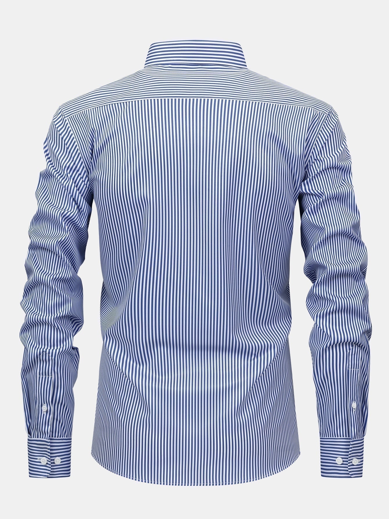 Long Sleeve Stripe Button Up Shirt & Slim Fit Tapered Trousers