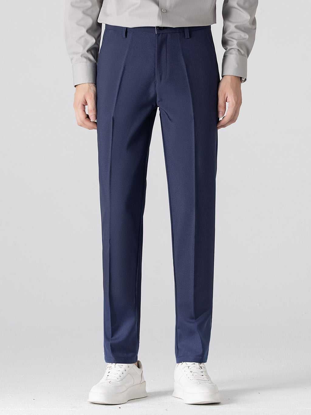 Long Sleeve Stripe Button Up Shirt & Slim Fit Tapered Trousers