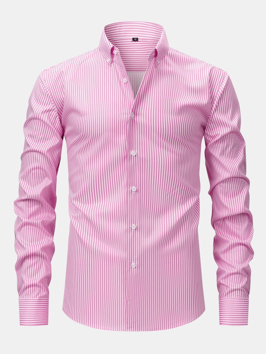 Long Sleeve Stripe Button Up Shirt & Slim Fit Tapered Trousers