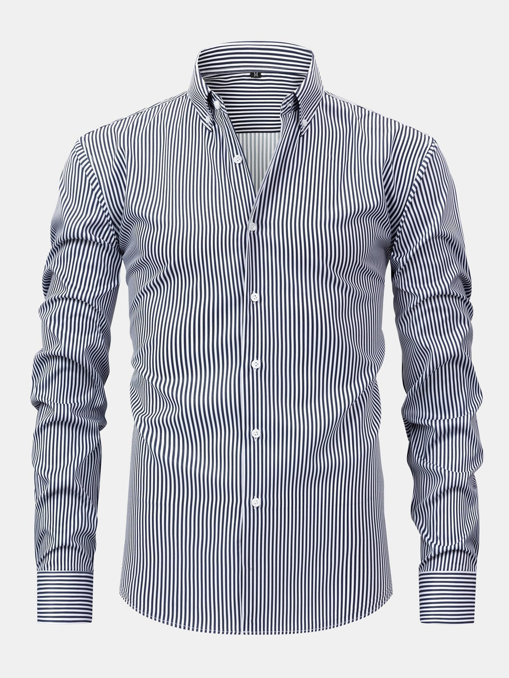 Long Sleeve Stripe Button Up Shirt & Slim Fit Tapered Trousers