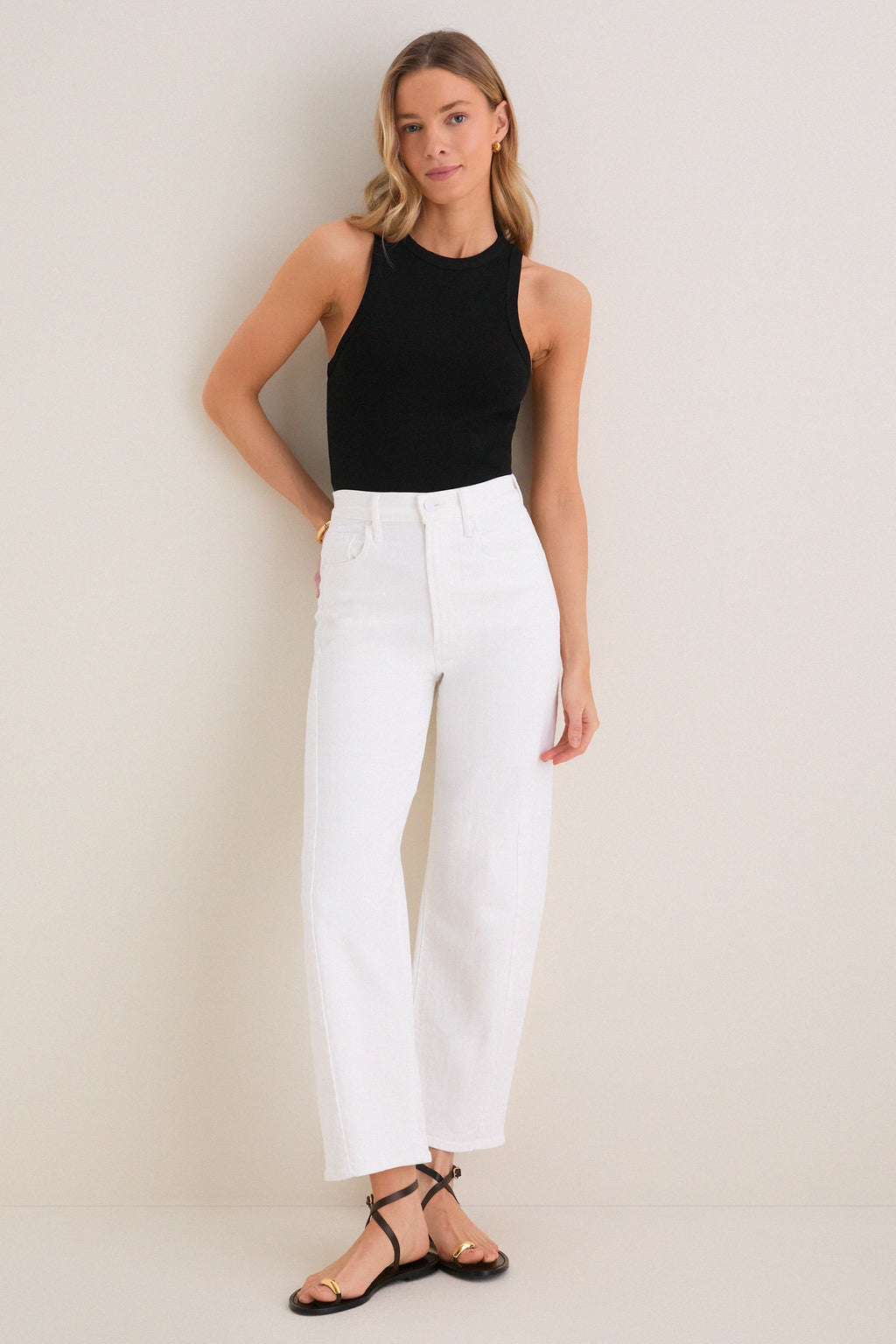 Black Foley Rib Racerback Tank