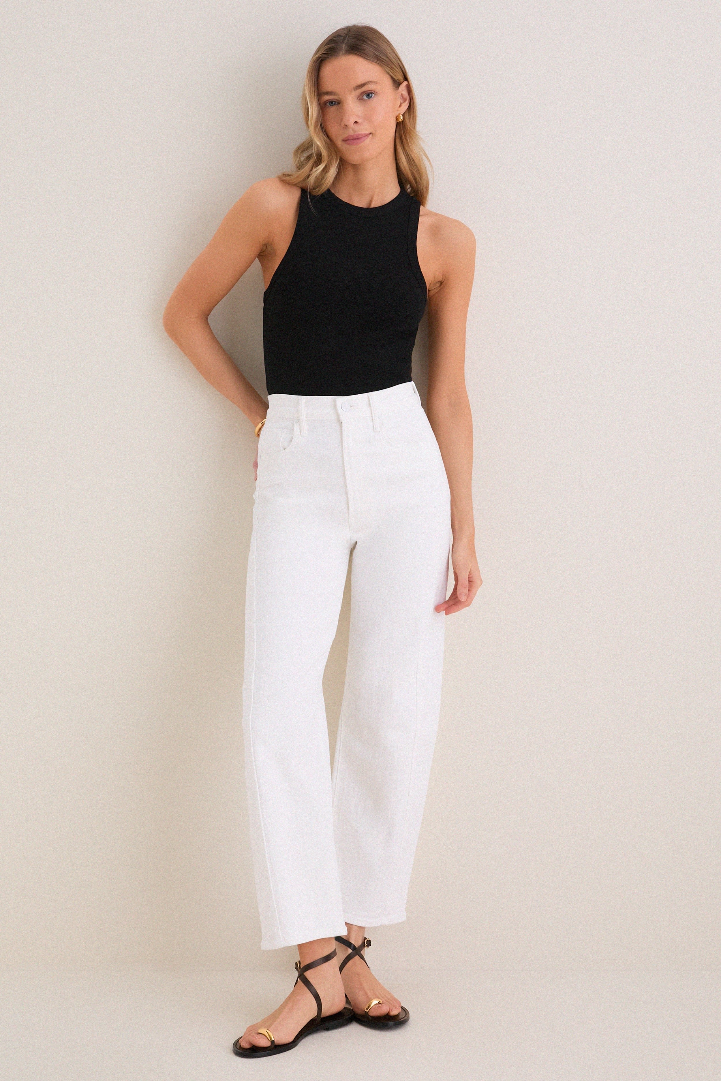 Black Foley Rib Racerback Tank