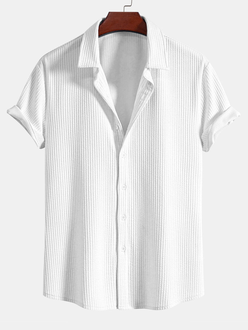 Muscle Fit Ribbed Button Up Shirt & Straight Leg Ribbed Pants