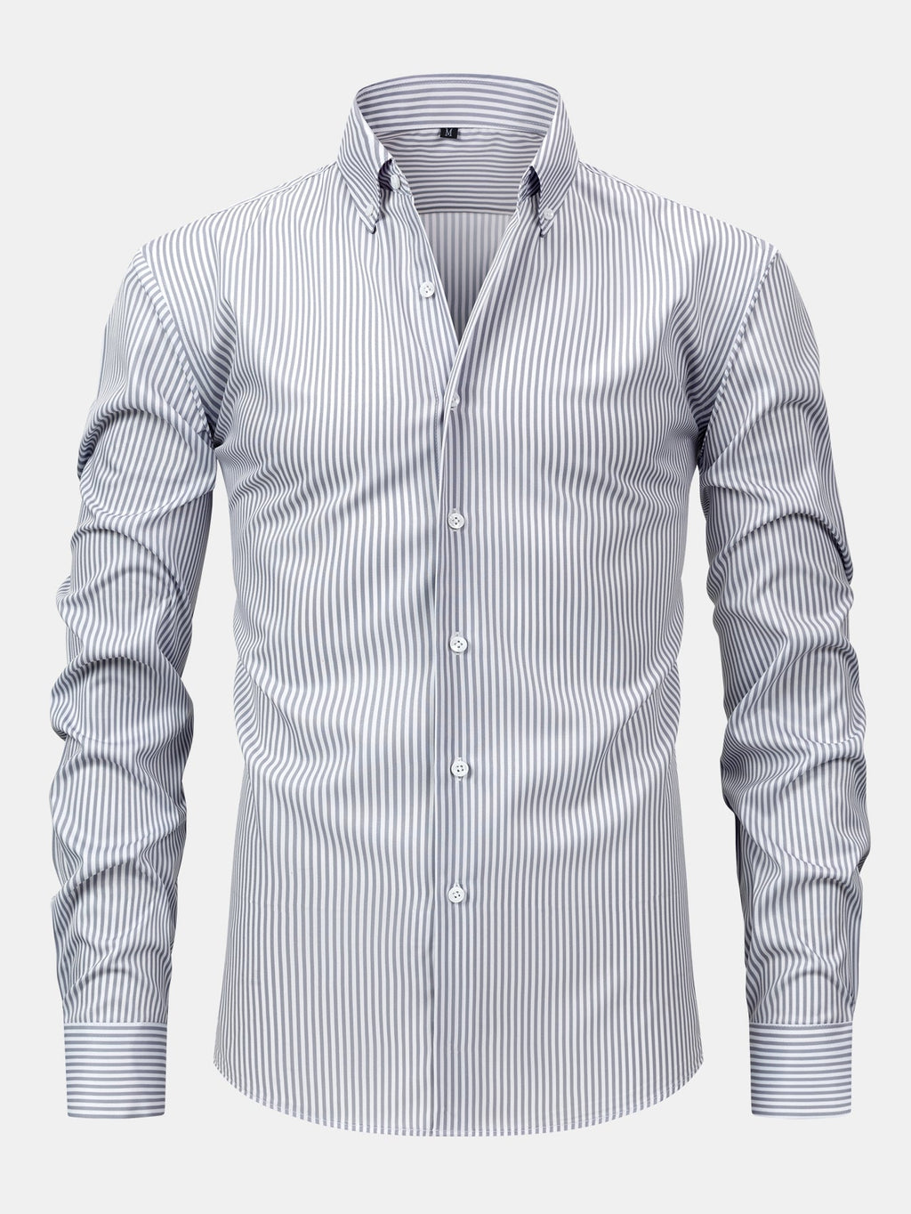 Long Sleeve Stripe Button Up Shirt & Slim Fit Tapered Trousers