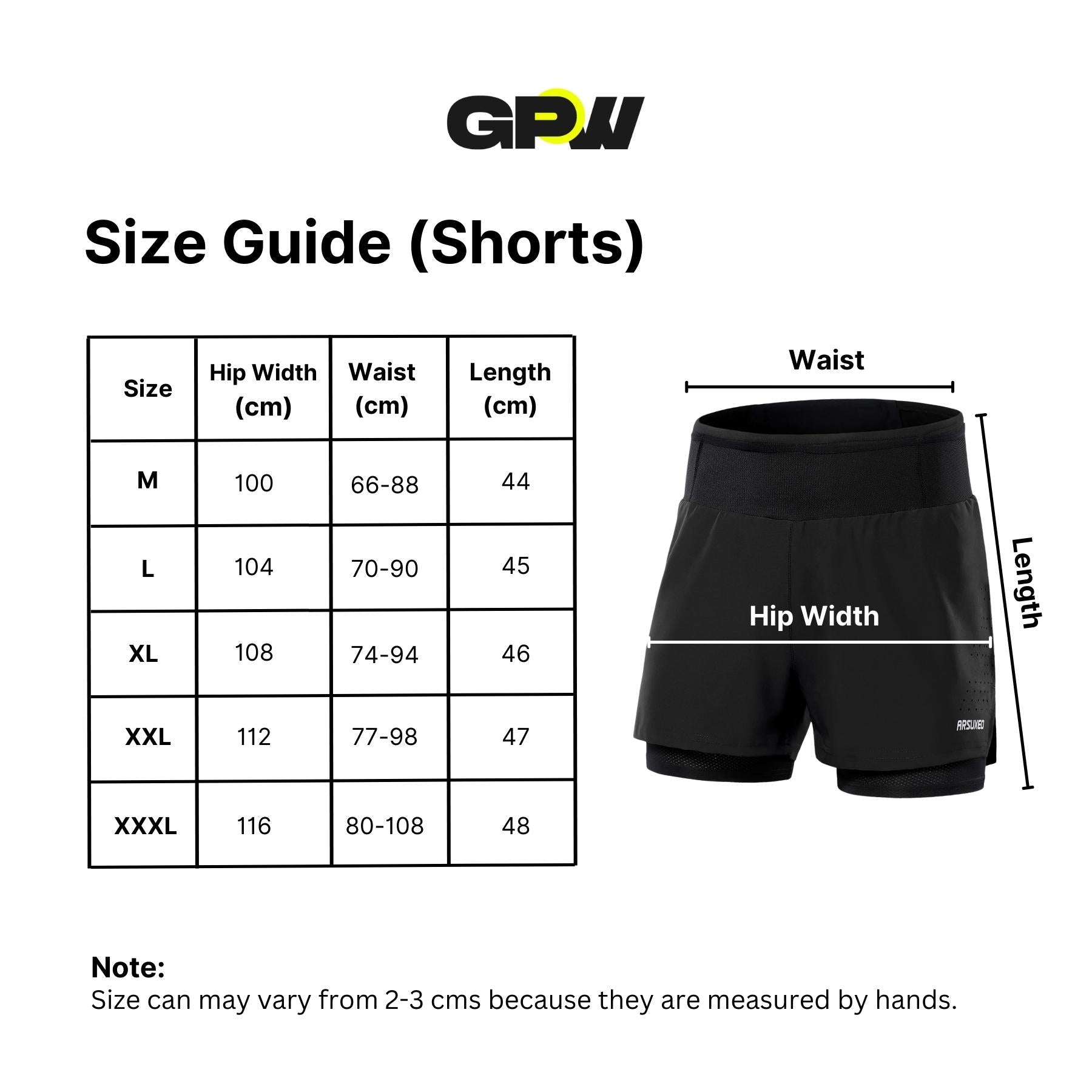 GPW Men's Double-Layered Gym Training Shorts