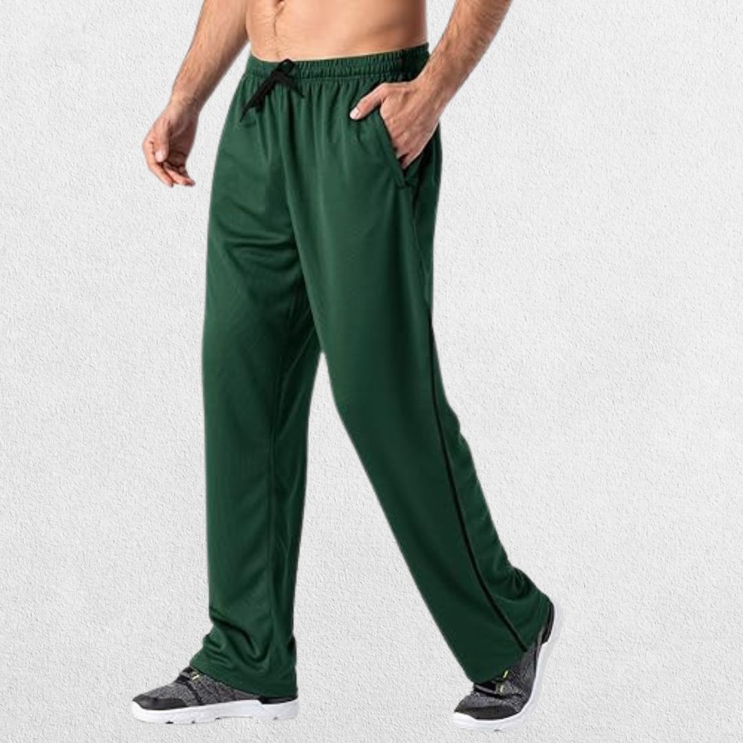 GPW Men's Loose-Fit Mesh Track Pants with Zip Pockets