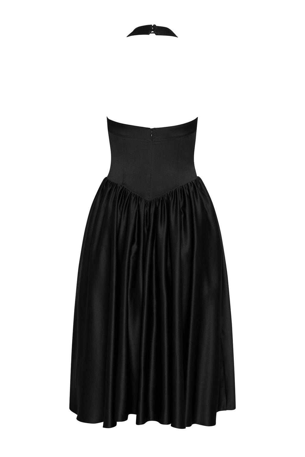 Hart Halter Corset Midi Dress - Black