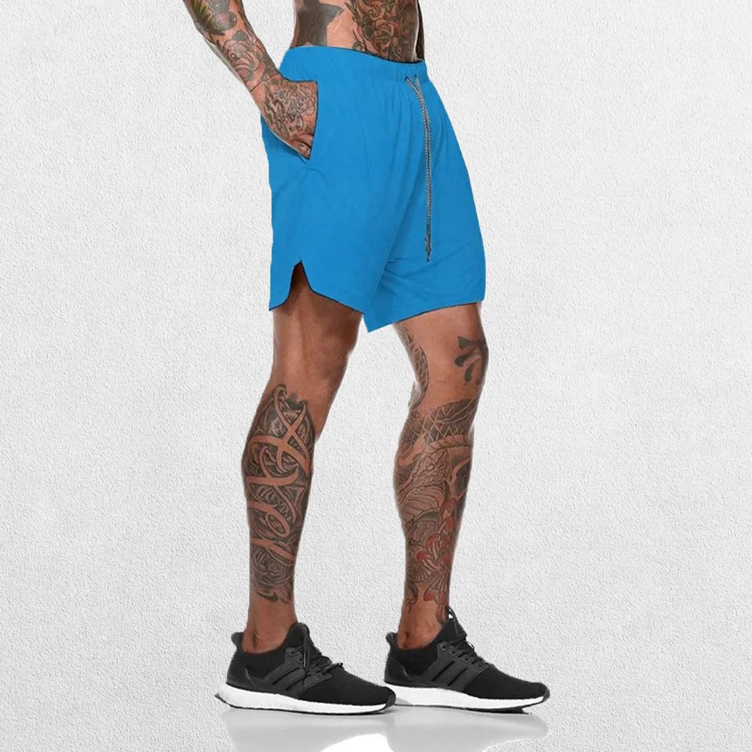 GPW Men's 2-in-1 Running & Gym Shorts