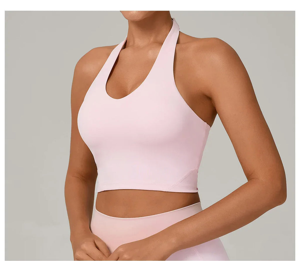 Halter High-Support Sports Bra - Open-Back Push-Up