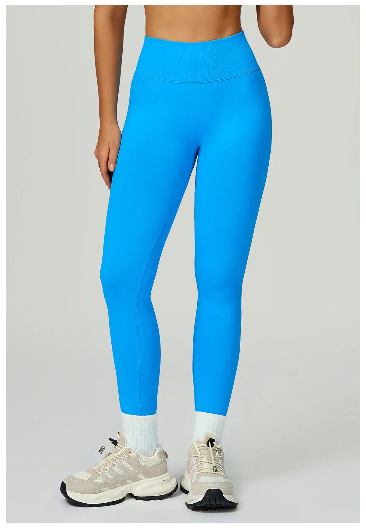 Seamless High-Waist Leggings - Breathable Yoga & Running Tights