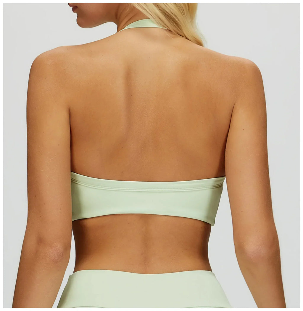 Backless Athletic Sports Bra - Women's Gym Crop Top