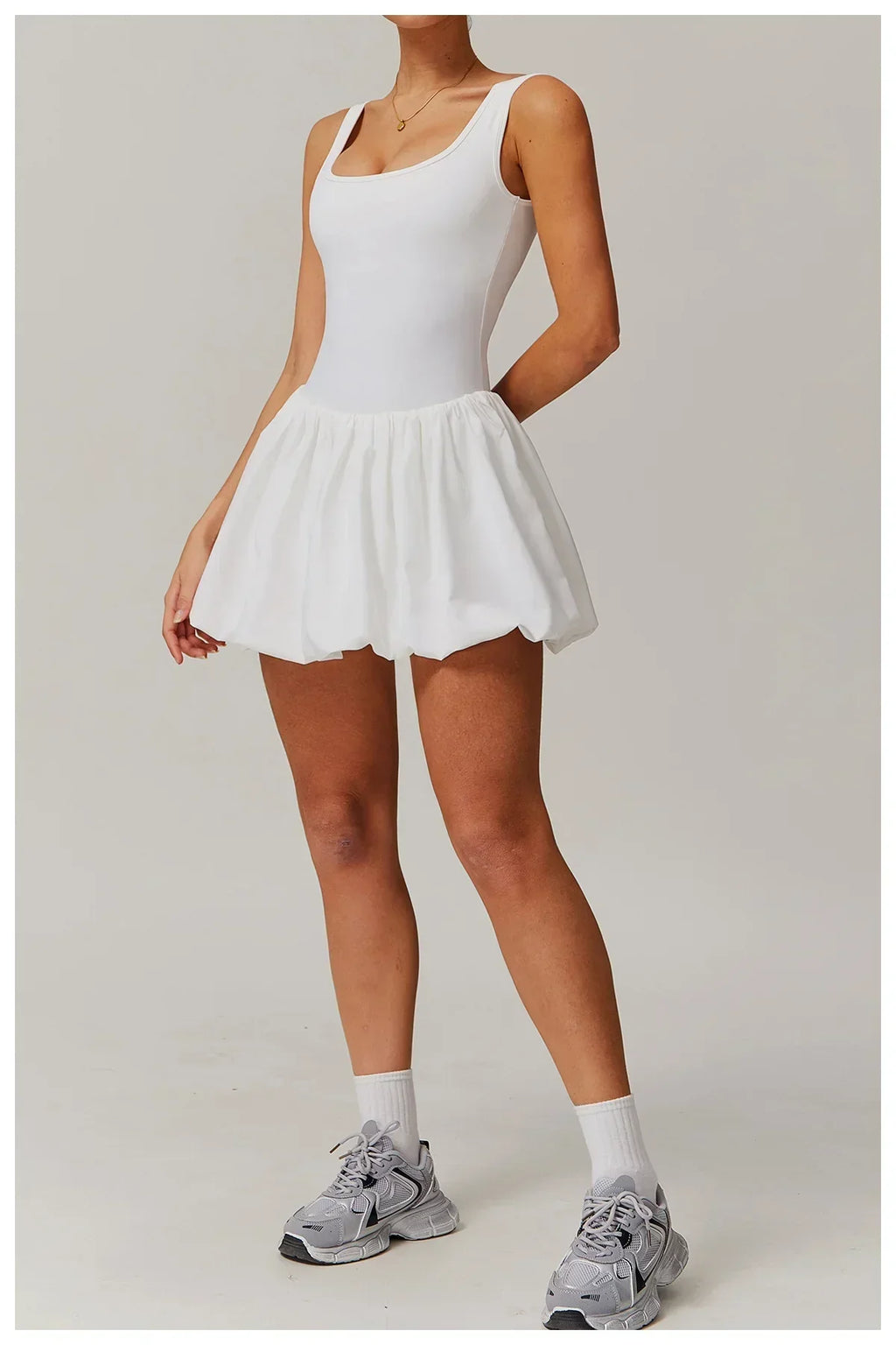 One-Piece Sports Dress Romper - Women's Push-Up Yoga Jumpsuit