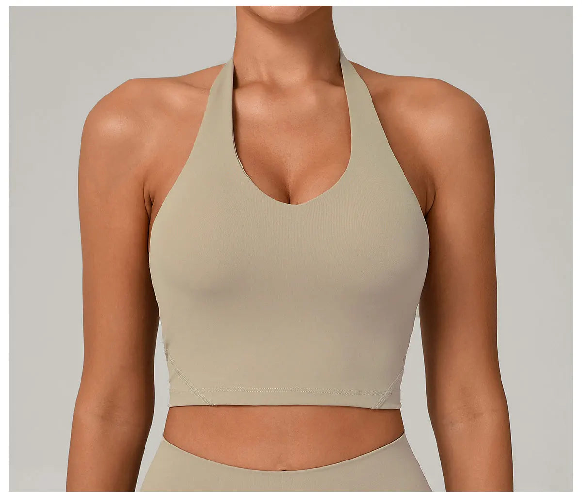 Halter High-Support Sports Bra - Open-Back Push-Up