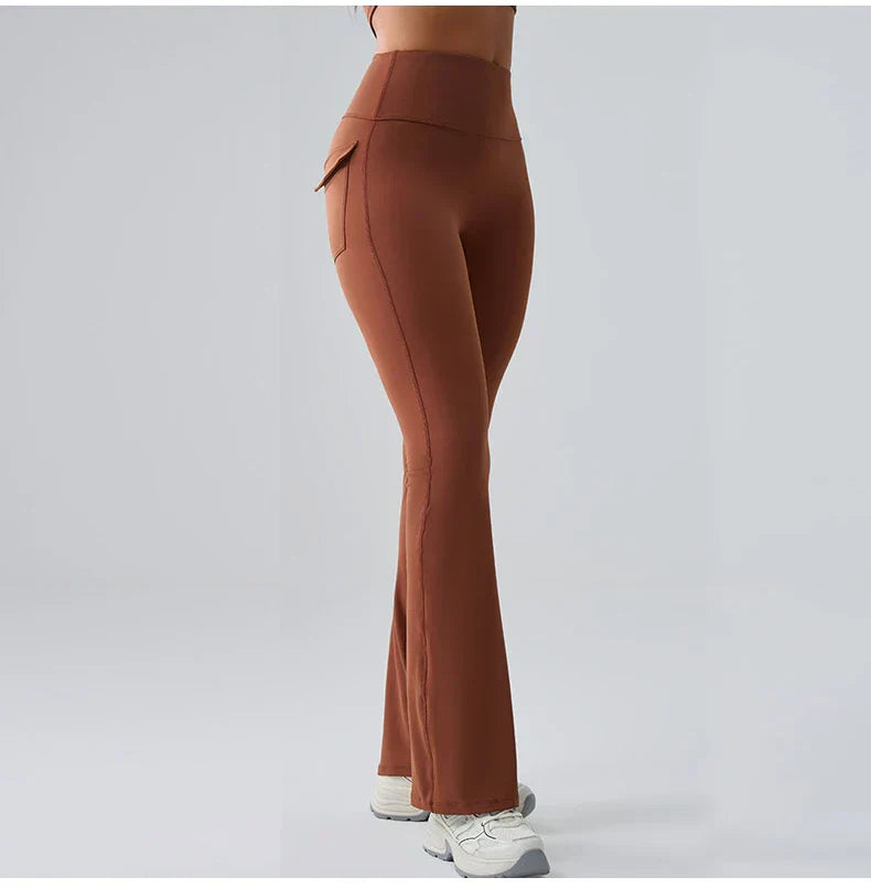 High-Waist Bell-Bottom Yoga Pants - Wide-Leg Flare Leggings