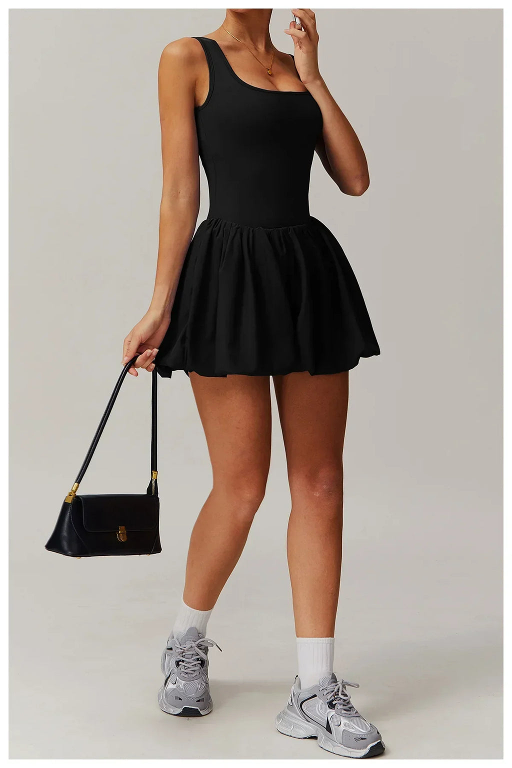 One-Piece Sports Dress Romper - Women's Push-Up Yoga Jumpsuit