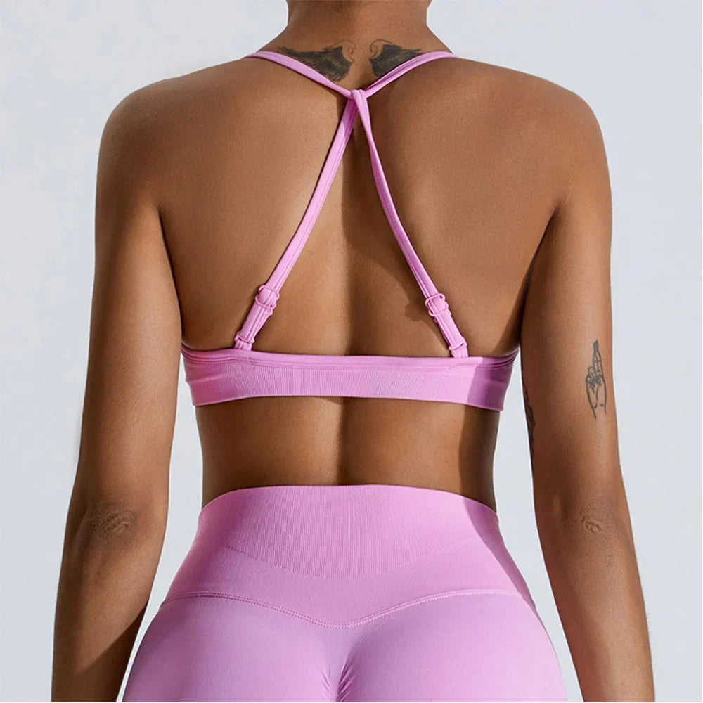 Scrunch Push-Up Sports Bra - Seamless Adjustable-Strap Tank
