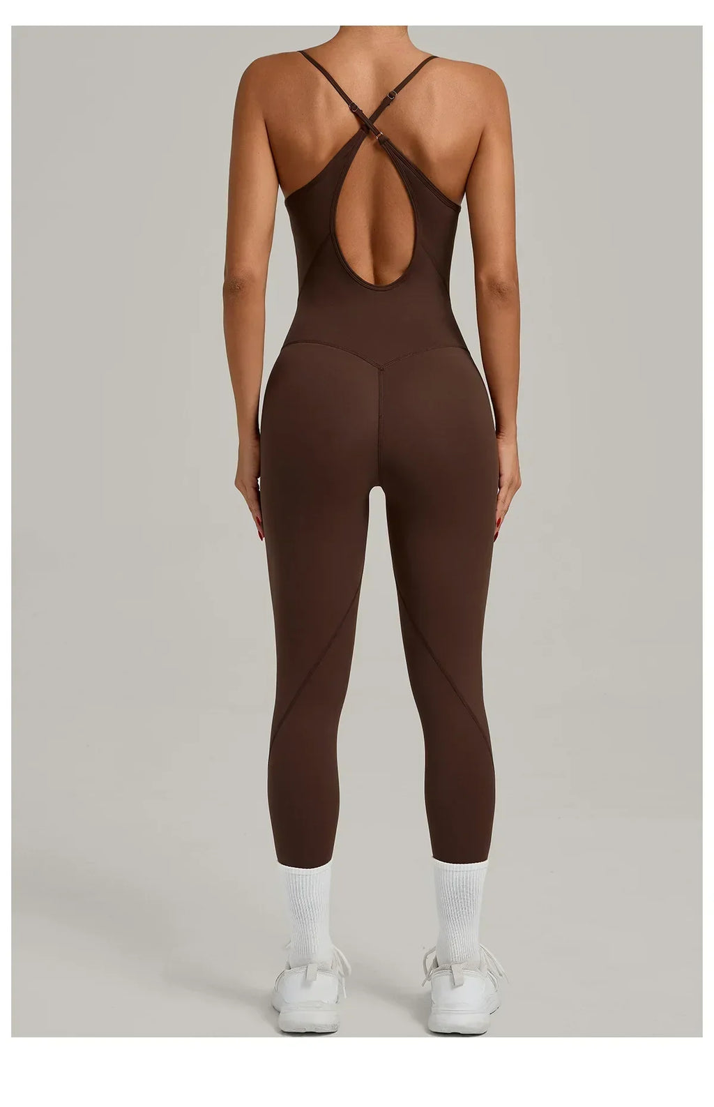 Scrunch Backless Romper - Women's One-Piece Yoga Jumpsuit