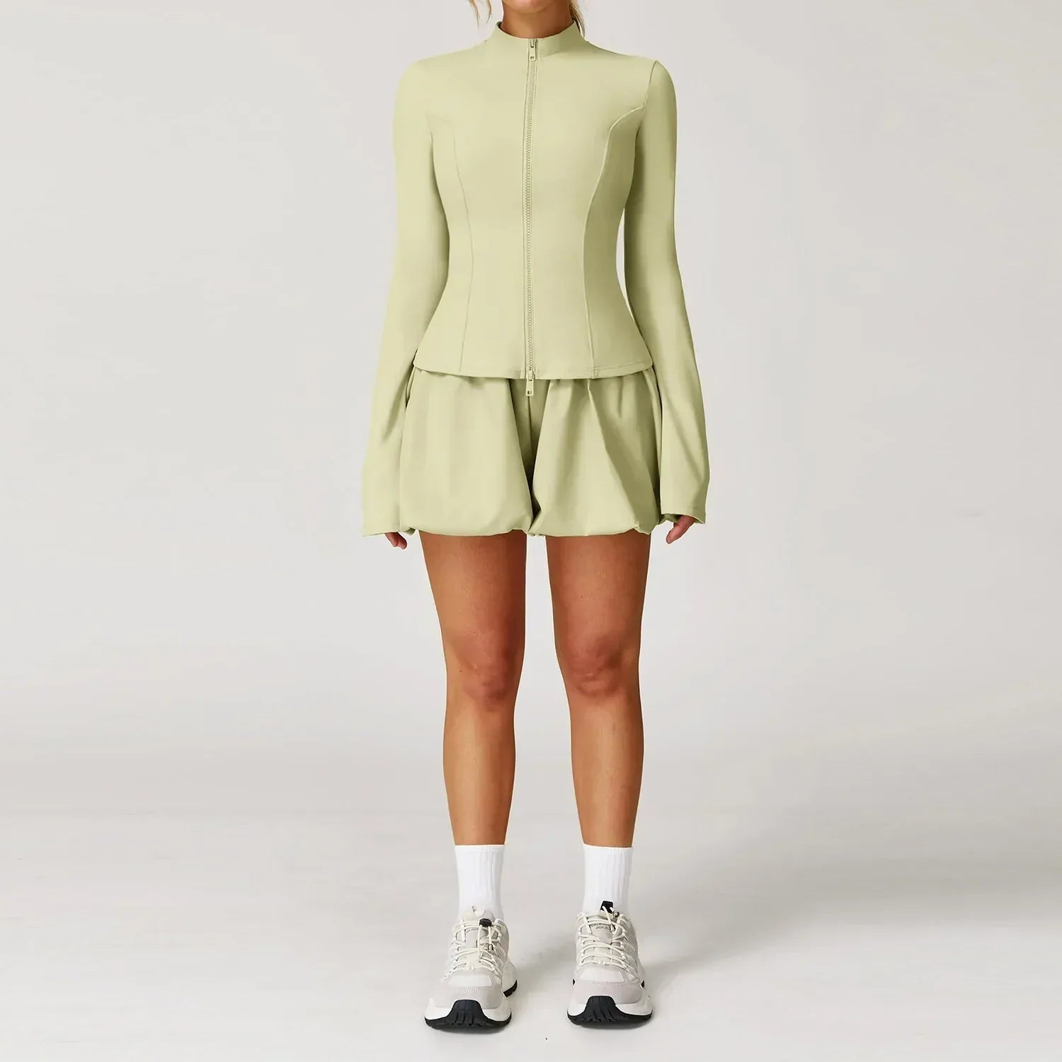 2/3-Piece Yoga Set - Jacket, Bra & Shorts Tracksuit