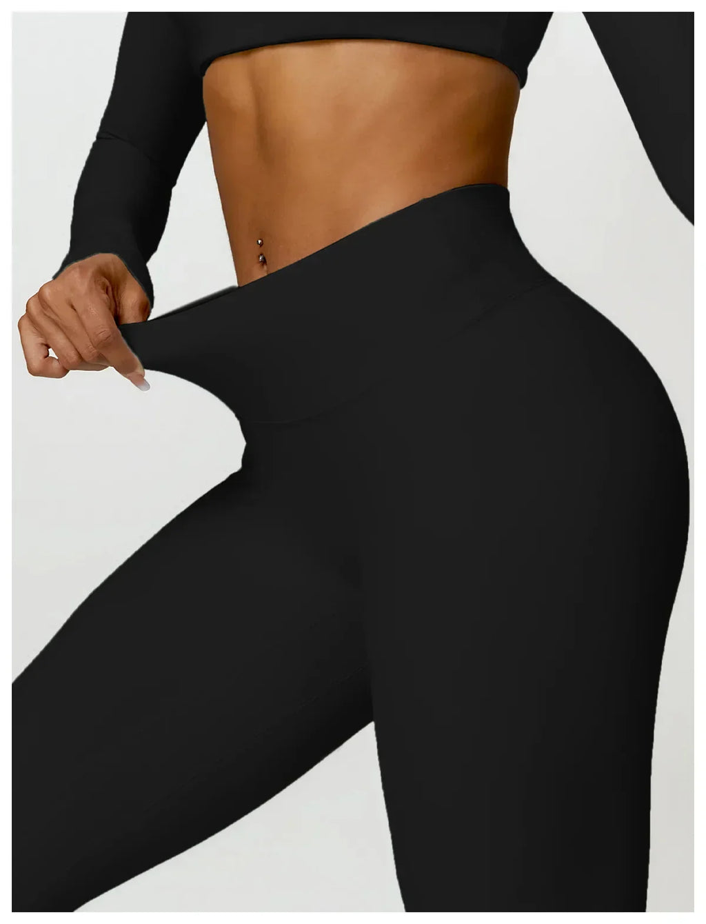 2-Piece Legging & Long Sleeve Set - Women's Yoga Tracksuit