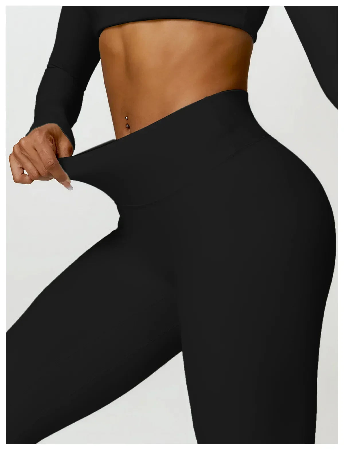 2-Piece Legging & Long Sleeve Set - Women's Yoga Tracksuit