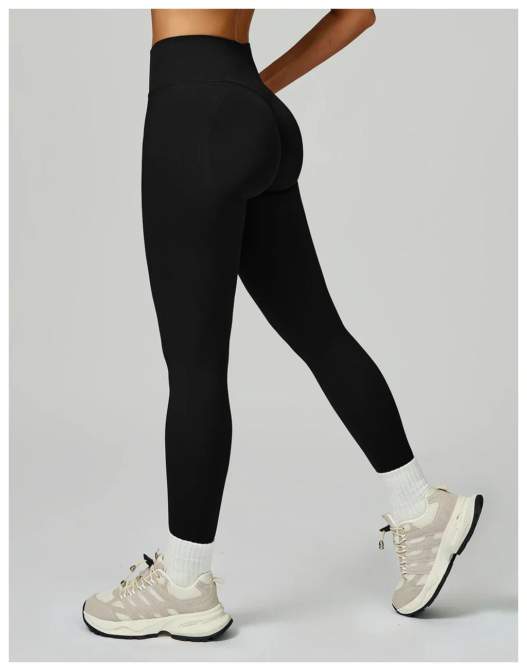 Seamless High-Waist Leggings - Breathable Yoga & Running Tights