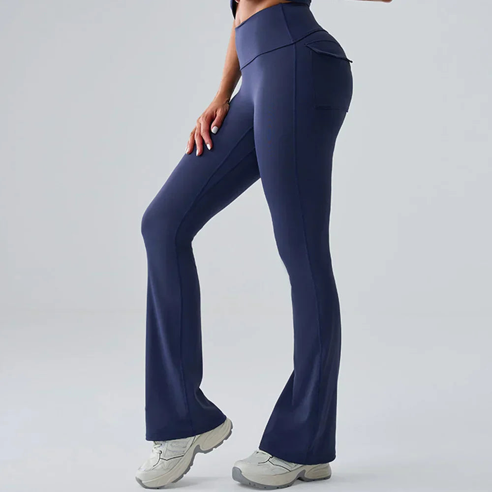 High-Waist Bell-Bottom Yoga Pants - Wide-Leg Flare Leggings