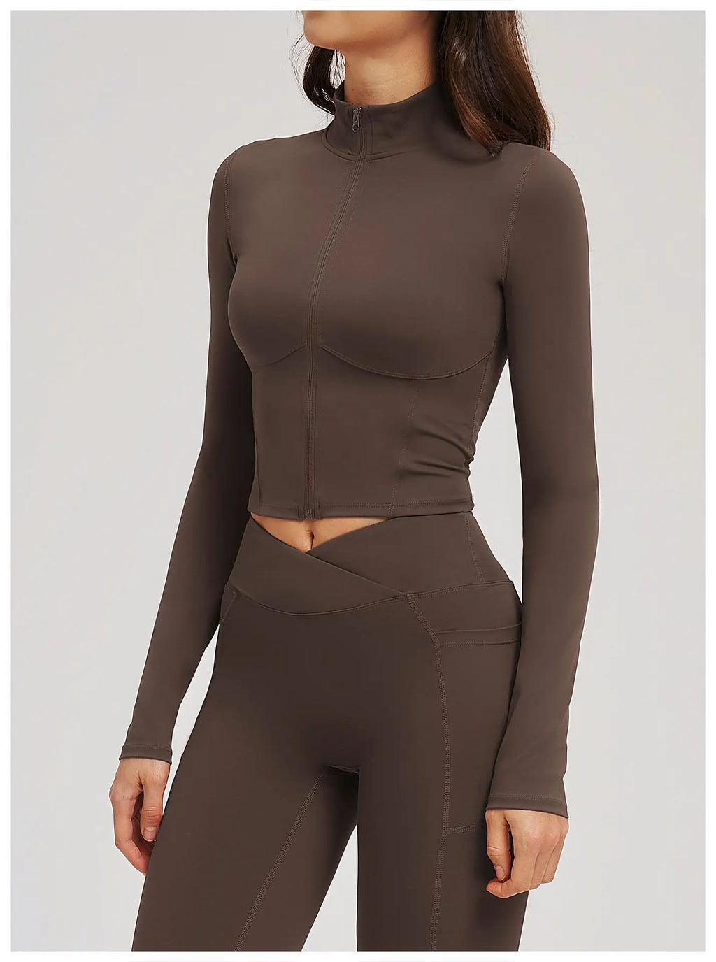 Zip-Up Crop Jacket - Women's Quick-Dry Yoga & Running Top