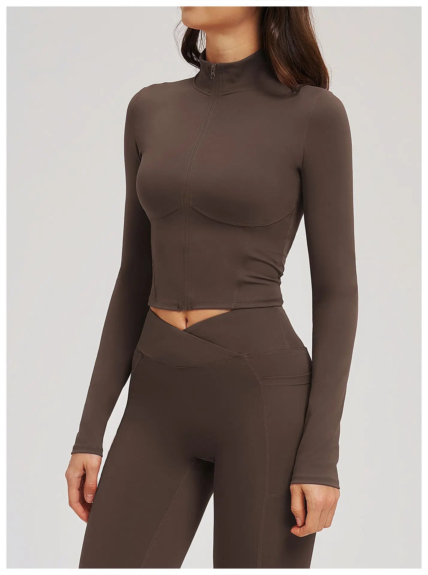 Zip-Up Crop Jacket - Women's Quick-Dry Yoga & Running Top