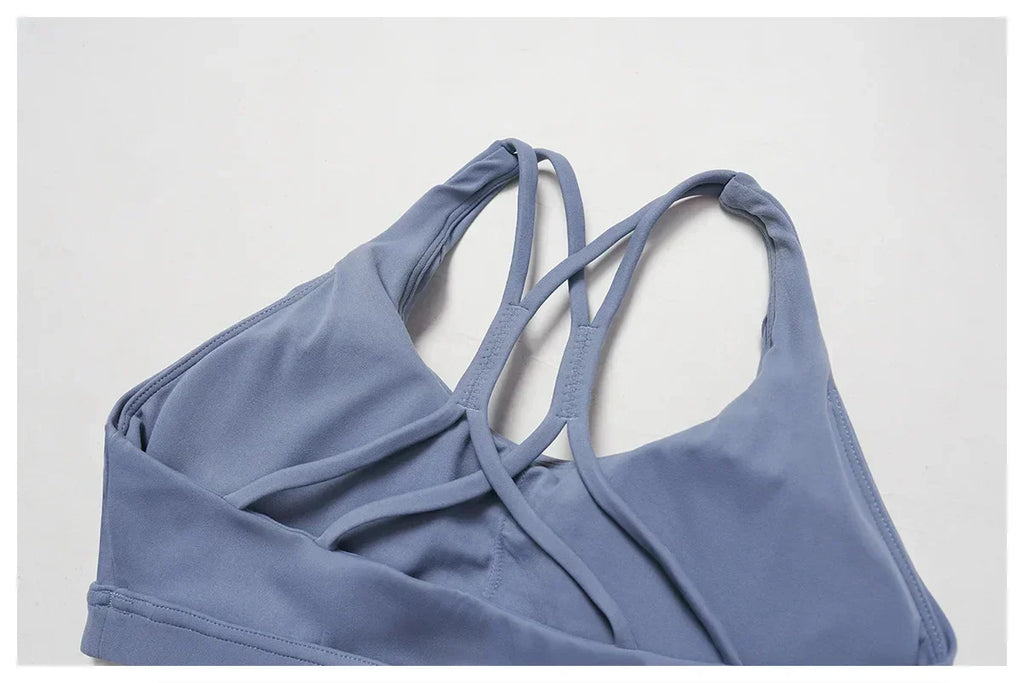 Cross-Back Push-Up Sports Bra - Breathable Tank Top