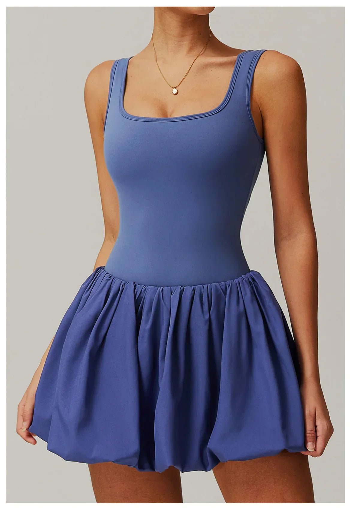 One-Piece Sports Dress Romper - Women's Push-Up Yoga Jumpsuit