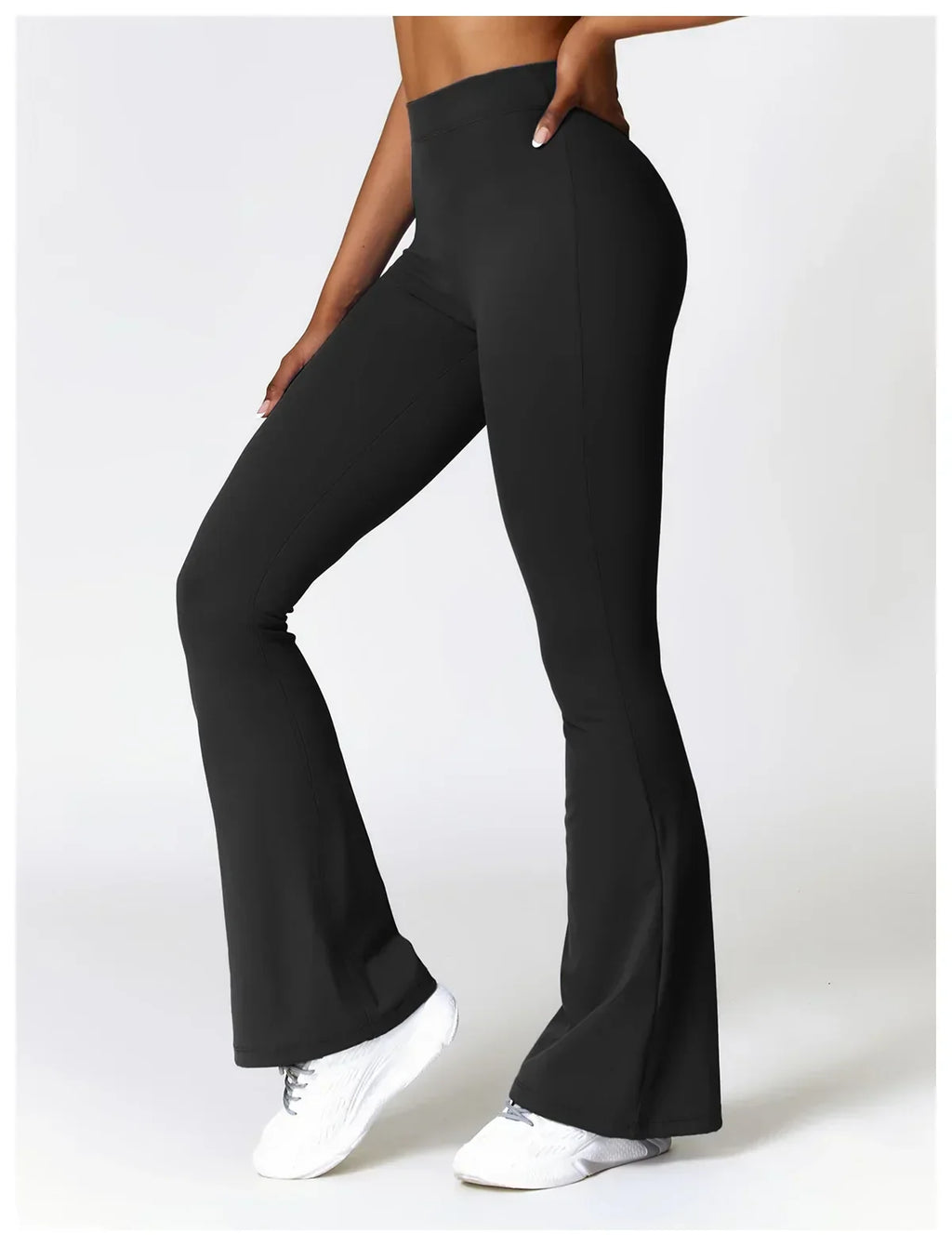 V-Hip Flare Yoga Pants - High-Waist Wide-Leg Leggings
