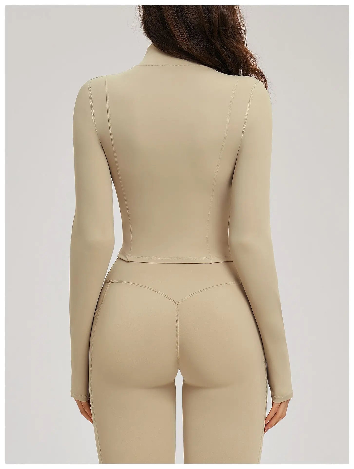 Zip-Up Crop Jacket - Women's Quick-Dry Yoga & Running Top