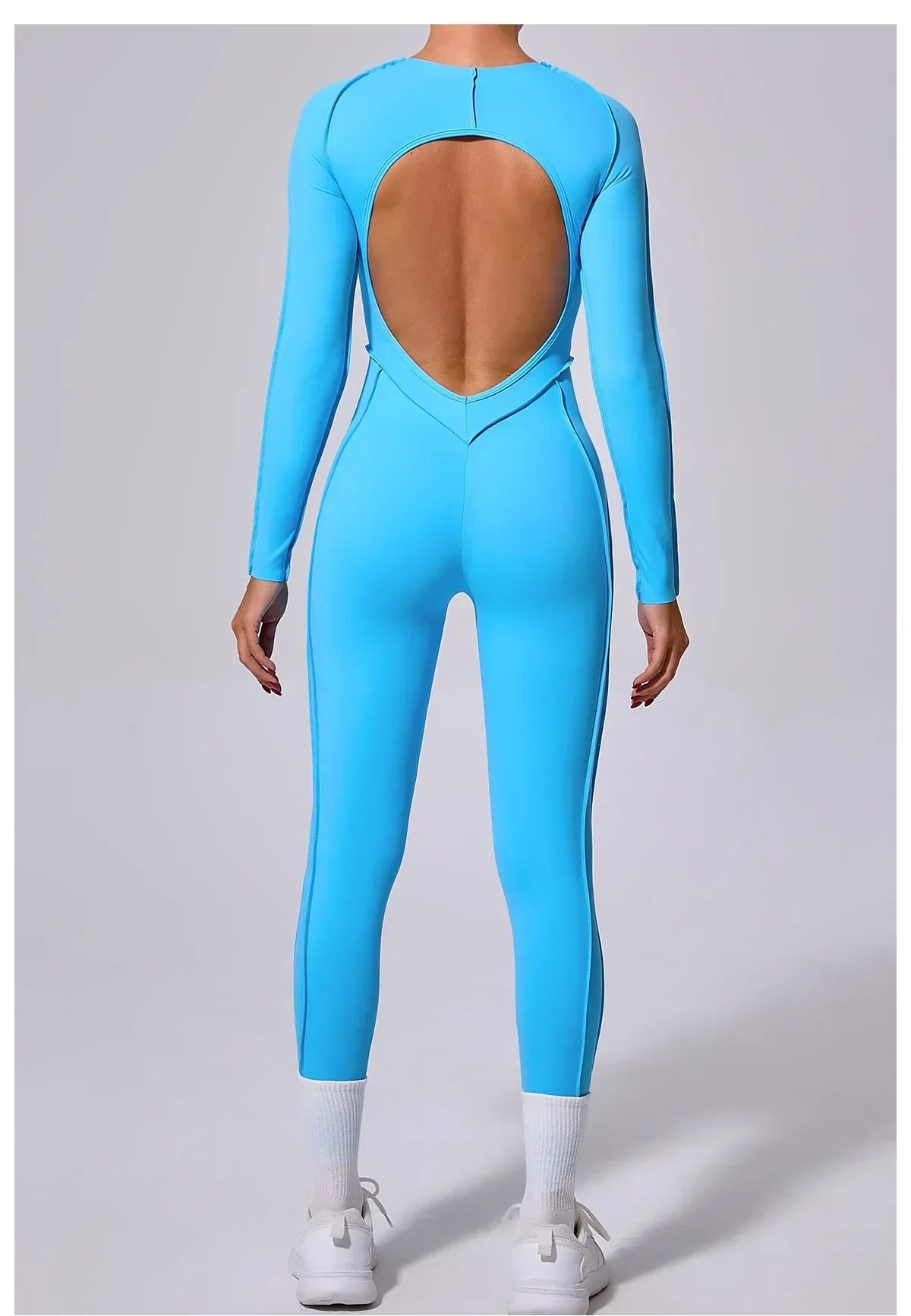 Long Sleeve Overalls Romper - Women's Running & Gym Jumpsuit