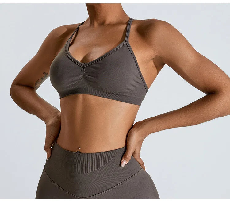 Scrunch Push-Up Sports Bra - Seamless Adjustable-Strap Tank