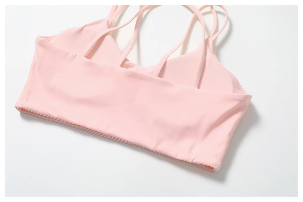 Criss-Cross Back Sports Bra - High-Support Padded Bralette