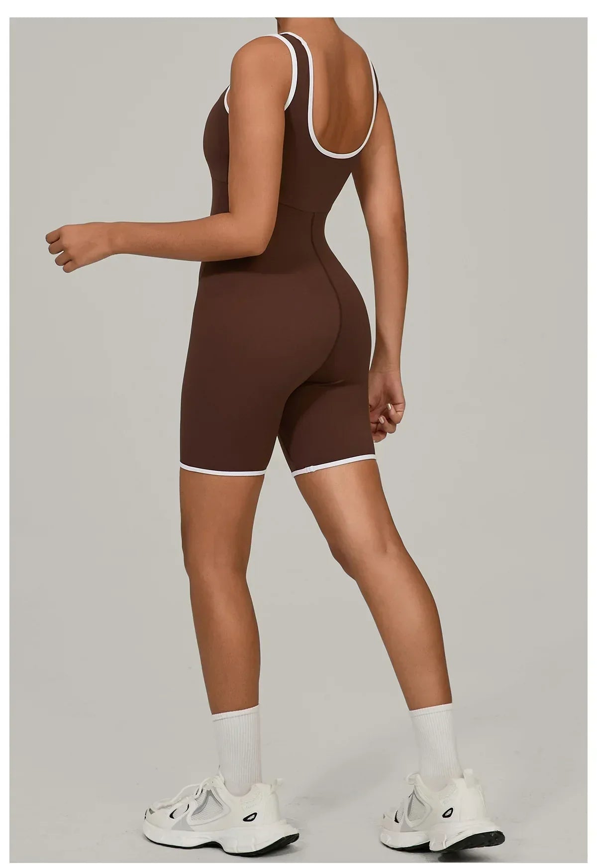 Color-Block Sleeveless Romper - Women's Quick-Dry Yoga Jumpsuit