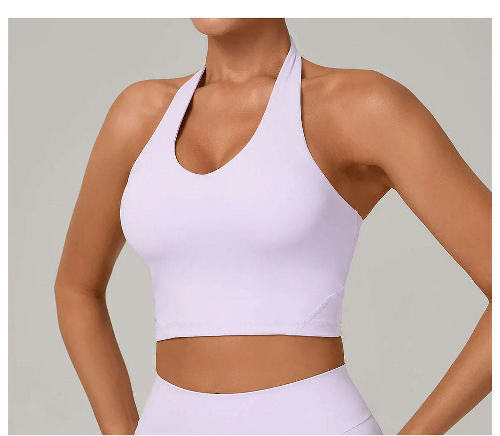 Halter High-Support Sports Bra - Open-Back Push-Up