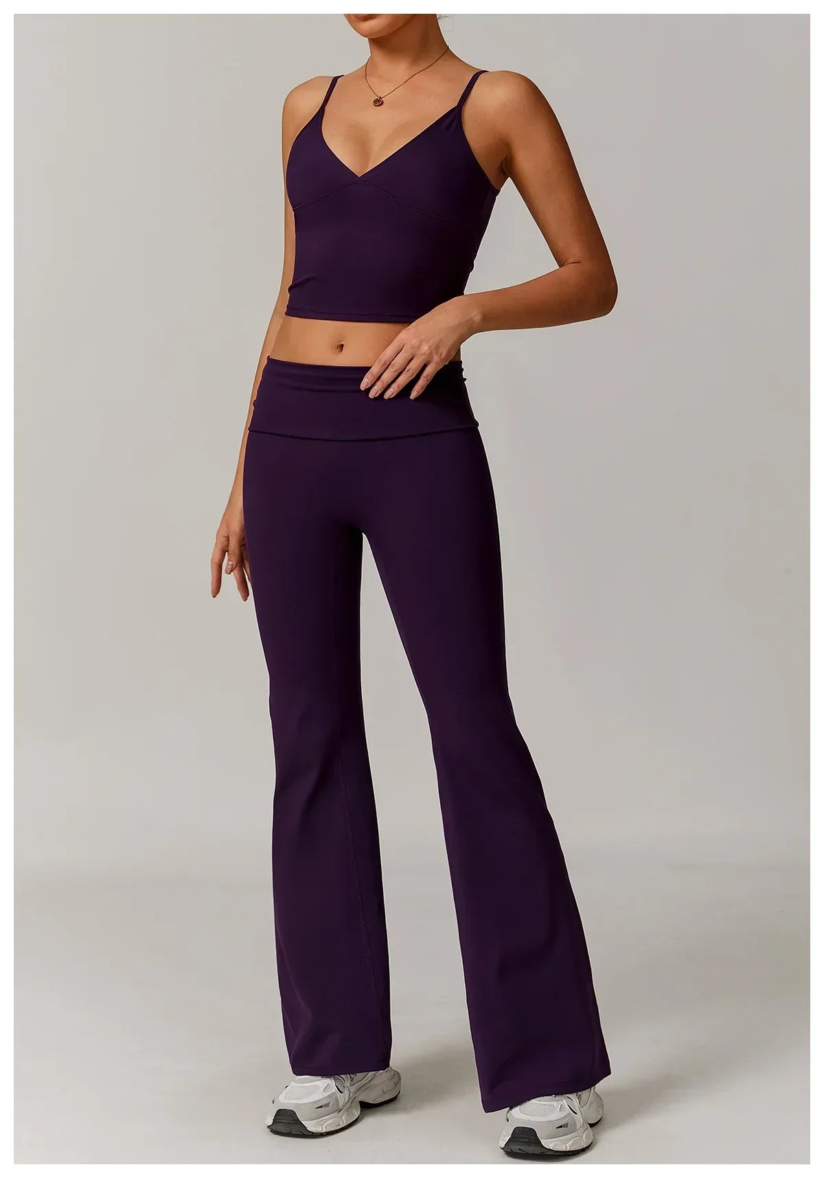 High-Waist Flare Leggings - Tummy-Control Wide-Leg Yoga Pants