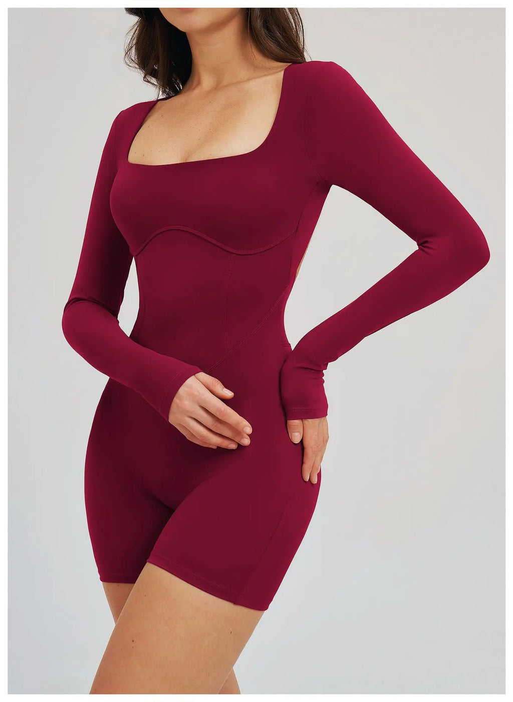 Backless Scrunch Romper - Short-Sleeve Push-Up Bodysuit