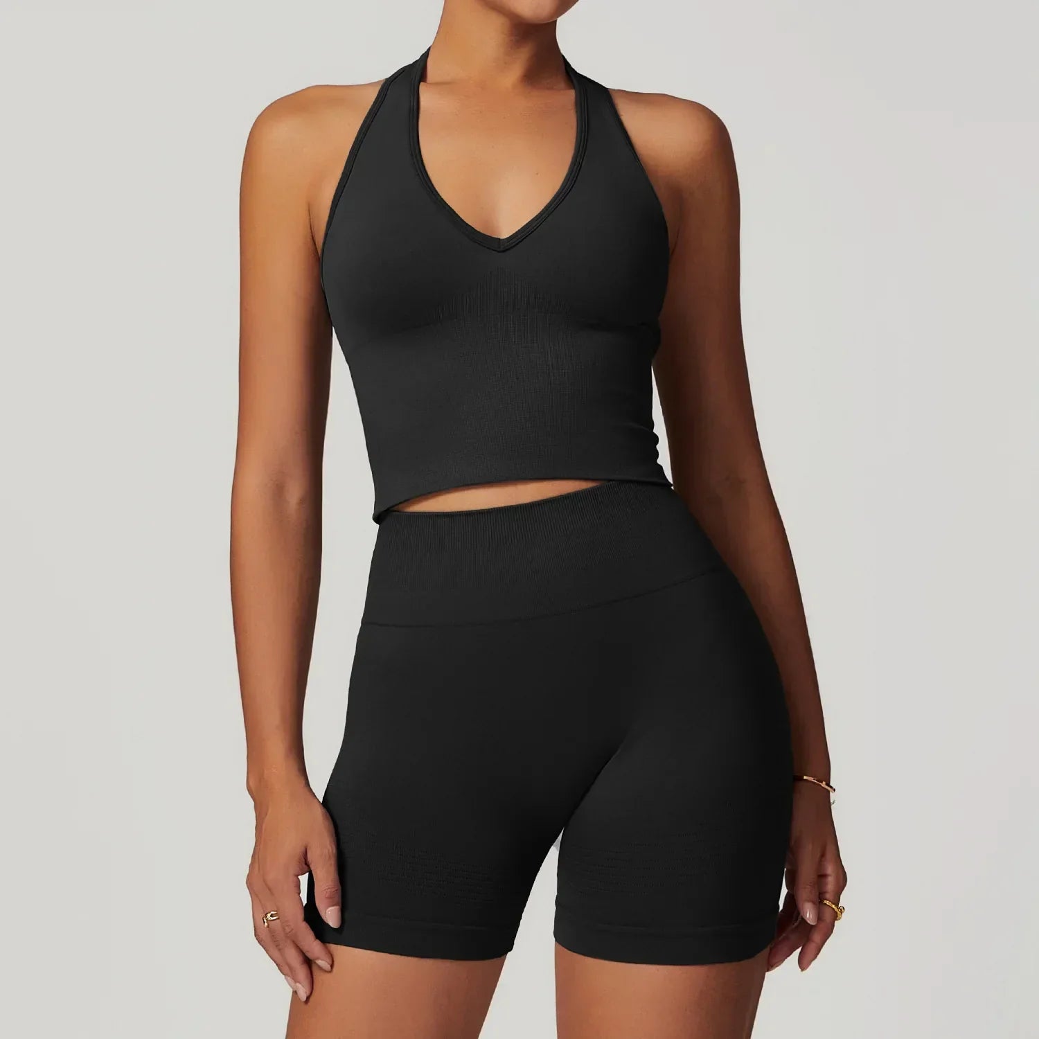 2-Piece Seamless Set - High-Waist Leggings & Top Tracksuit