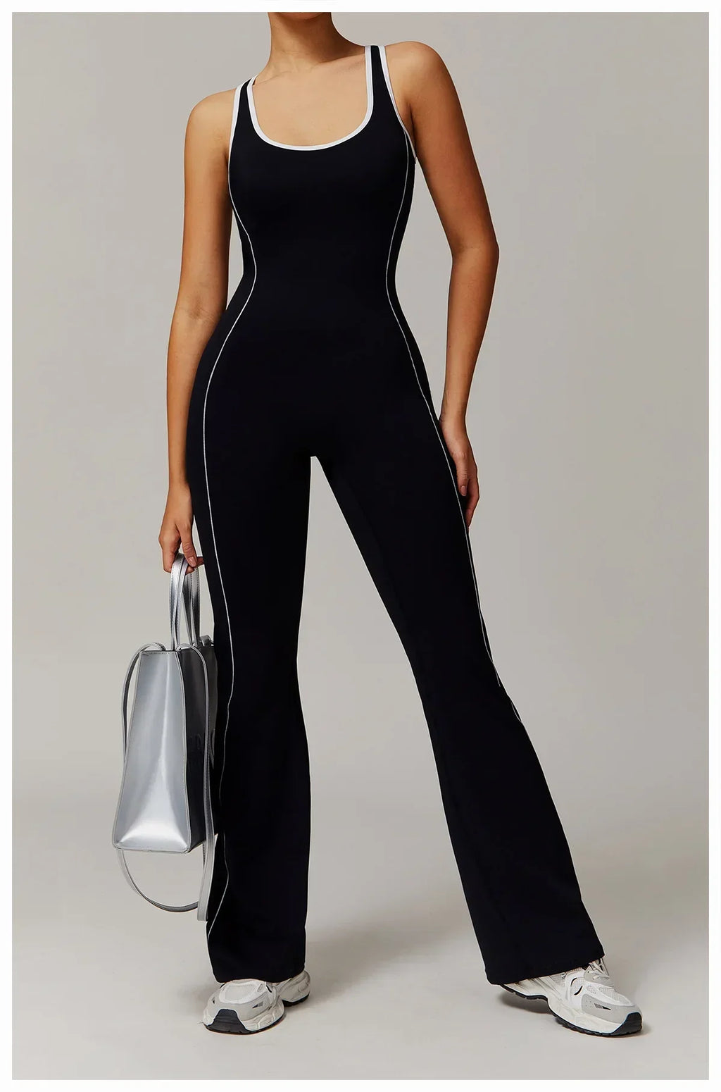 Zip-Up Skort Romper - Women's Gym & Yoga Jumpsuit