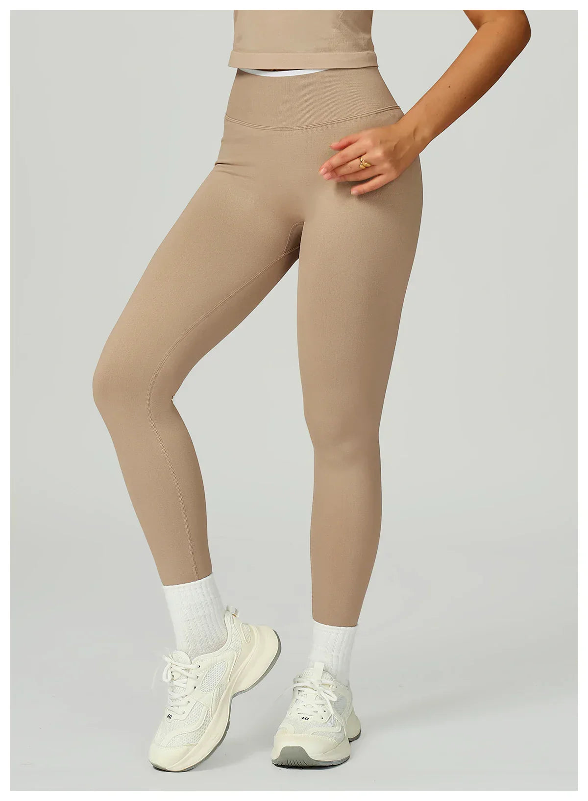 Seamless High-Waist Leggings - Breathable Yoga & Running Tights