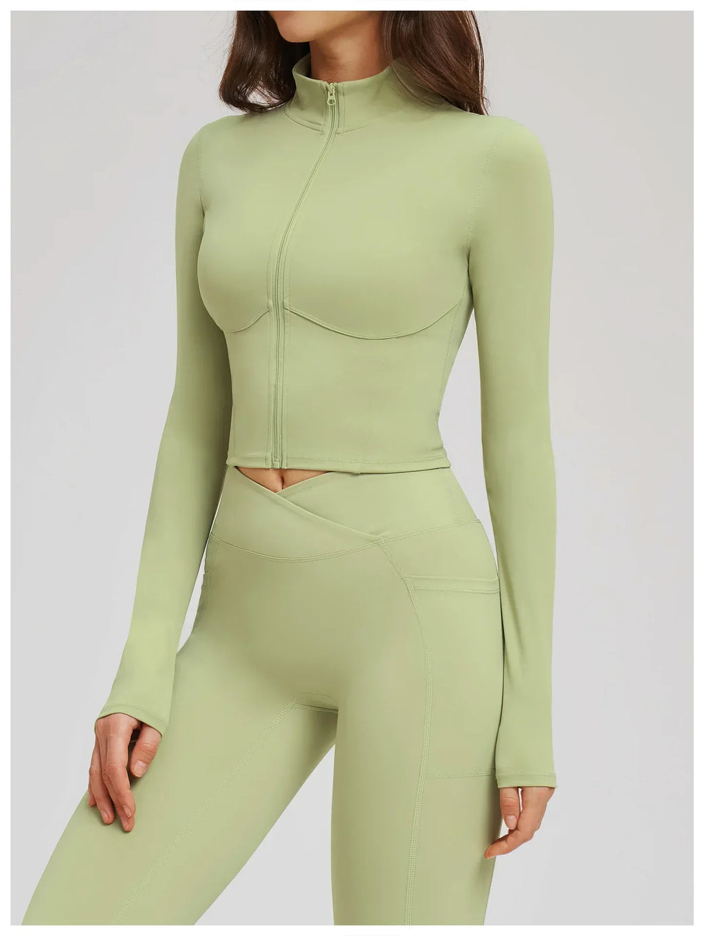 Zip-Up Crop Jacket - Women's Quick-Dry Yoga & Running Top